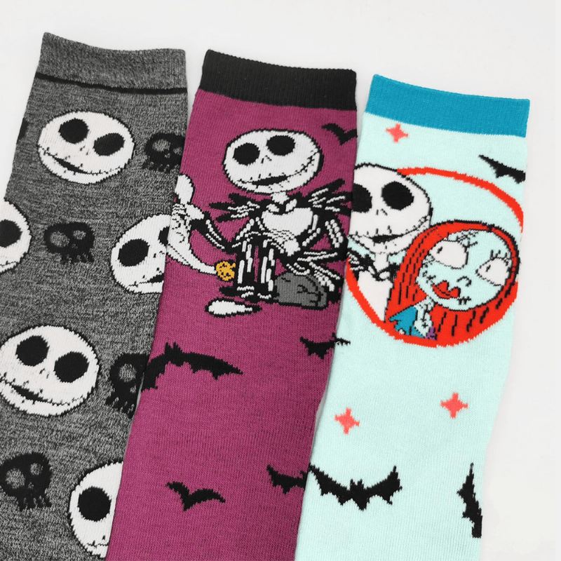 3 Stk Mænd Bomuld Tegneserie Skull Figur Casual Sport Udendørs Anti-slip Tube Sokker