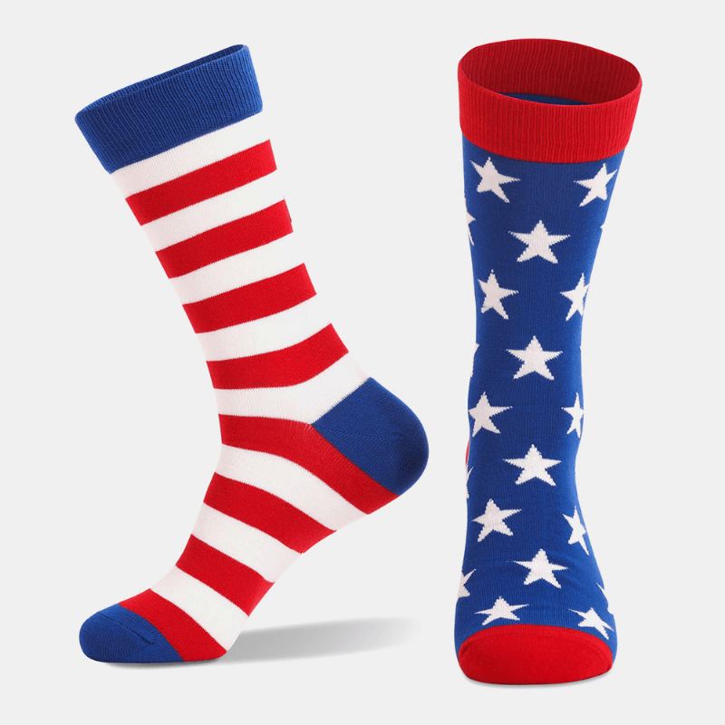 3 Stk Unisex Stribet Amerikansk Flag Mønster Åndbar Rørsok