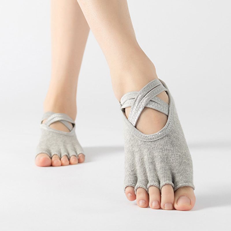 Dame Frotté Yoga Sokker Five Finger Socks