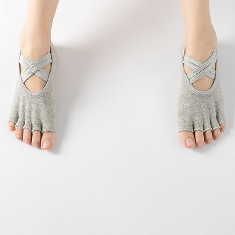 Dame Frotté Yoga Sokker Five Finger Socks