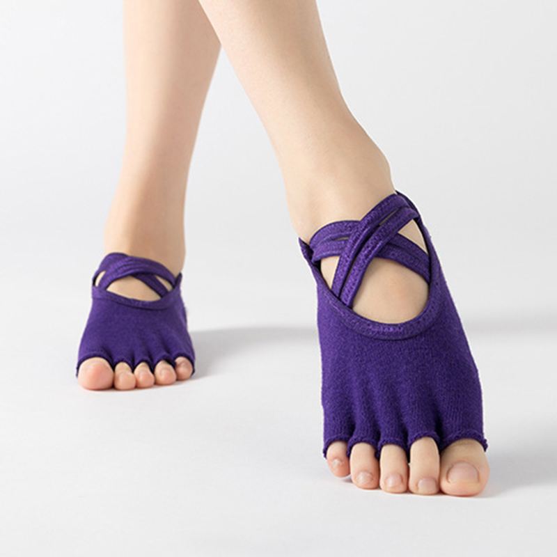 Dame Frotté Yoga Sokker Five Finger Socks