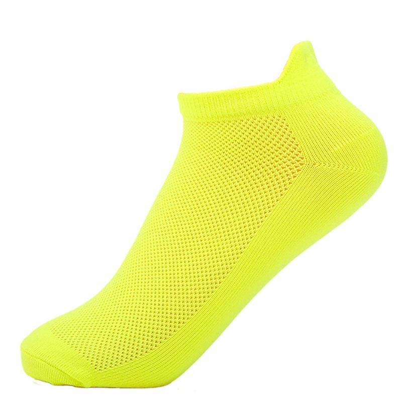 Fluorescerende Farver Herre Short Tube Socks Casual Åndbare Sportsokker