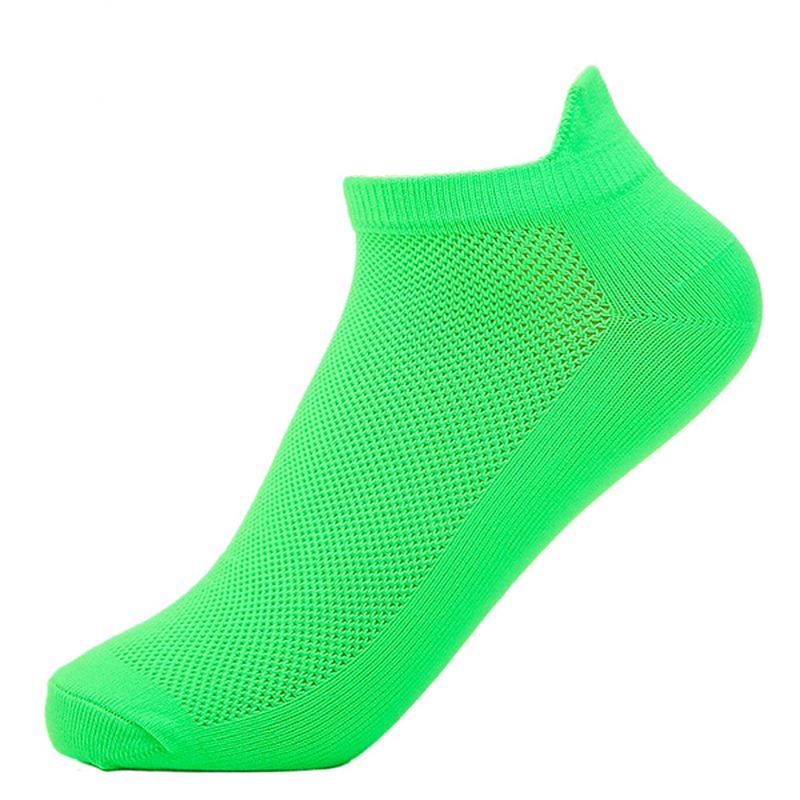 Fluorescerende Farver Herre Short Tube Socks Casual Åndbare Sportsokker