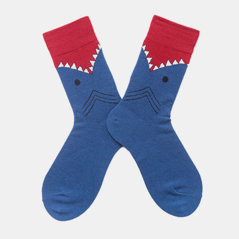 Shark Series Cotton Par Modeller Trendy Personlighed Sokker Street