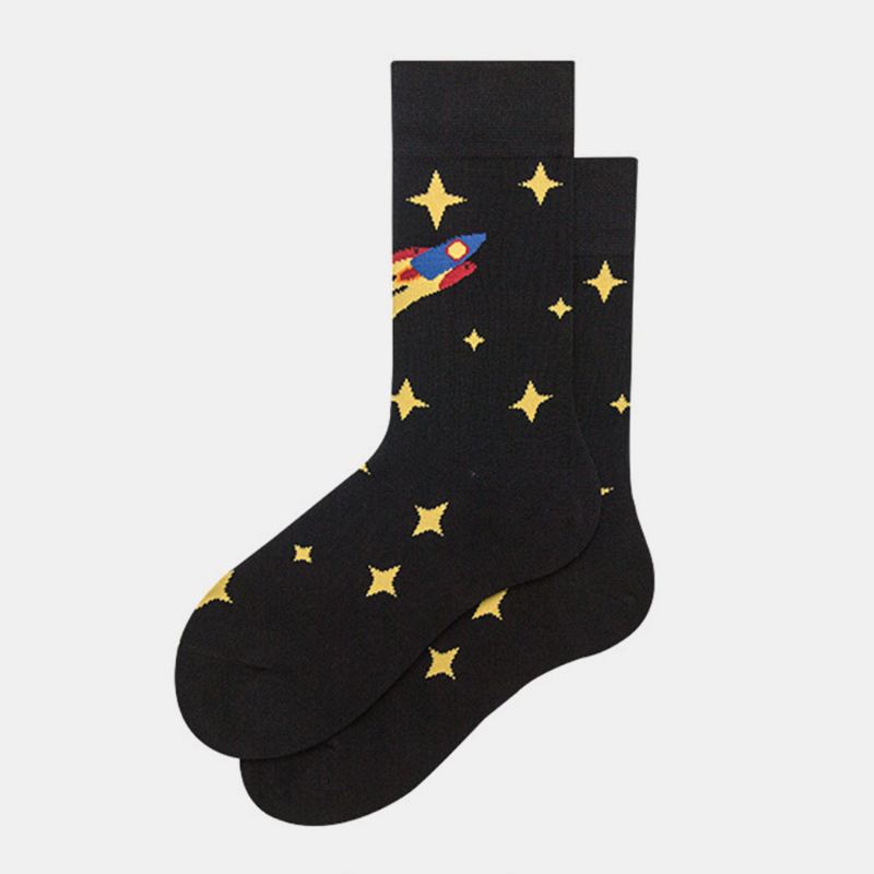 Sokker Mandlige Strømper Kvinde Trend Starry Sky Tube Bomuld Street Socks