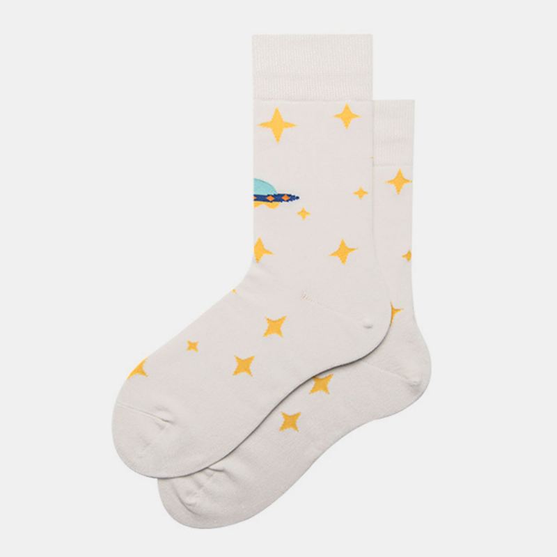 Sokker Mandlige Strømper Kvinde Trend Starry Sky Tube Bomuld Street Socks